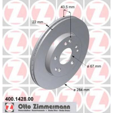 400.1428.00 ZIMMERMANN Тормозной диск