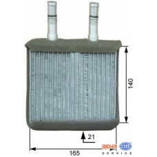 8FH 351 313-791 HELLA Теплообменник, отопление салона