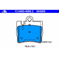 13.0460-4069.2 ATE Комплект тормозных колодок, дисковый тормоз