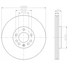 8DD 355 108-221 HELLA Тормозной диск