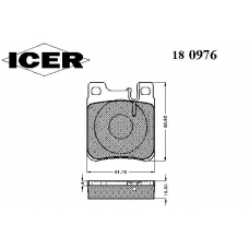 180976 ICER Комплект тормозных колодок, дисковый тормоз
