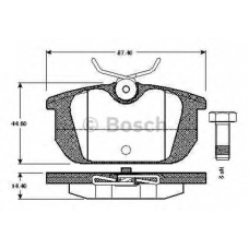 0 986 TB2 572 BOSCH Комплект тормозных колодок, дисковый тормоз