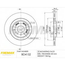 BD-4152 FREMAX Тормозной диск