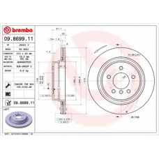 09.8699.11 BREMBO Тормозной диск