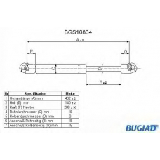 BGS10834 BUGIAD Газовая пружина, капот