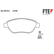 BL1857A3 FTE Комплект тормозных колодок, дисковый тормоз