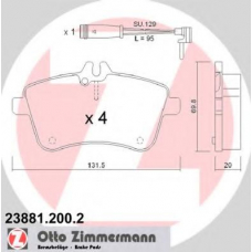 23881.200.2 ZIMMERMANN Комплект тормозных колодок, дисковый тормоз