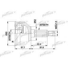 PCV1042 PATRON Шарнирный комплект, приводной вал