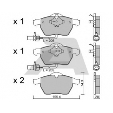 BPVW-1010 AISIN Комплект тормозных колодок, дисковый тормоз
