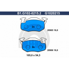 B1.G102-0215.2 GALFER Комплект тормозных колодок, дисковый тормоз