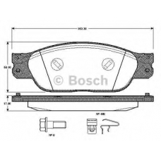 0 986 TB2 362 BOSCH Комплект тормозных колодок, дисковый тормоз