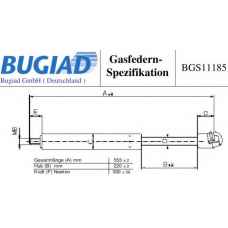 BGS11185 BUGIAD Газовая пружина, капот