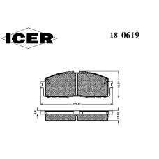 180619 ICER Комплект тормозных колодок, дисковый тормоз