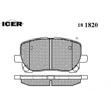 181820 ICER Комплект тормозных колодок, дисковый тормоз