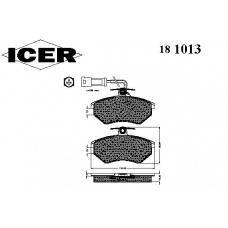 181013 ICER Комплект тормозных колодок, дисковый тормоз