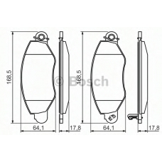 0 986 494 037 BOSCH Комплект тормозных колодок, дисковый тормоз