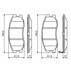 0 986 494 250 BOSCH Комплект тормозных колодок, дисковый тормоз