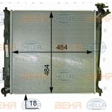 8MK 376 787-581 HELLA Радиатор, охлаждение двигателя