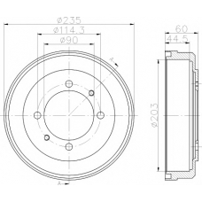 8DT 355 301-061 HELLA PAGID Тормозной барабан