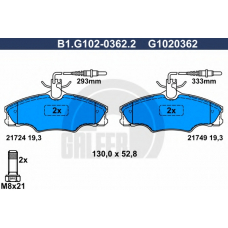 B1.G102-0362.2 GALFER Комплект тормозных колодок, дисковый тормоз