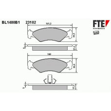 BL1480B1 FTE Комплект тормозных колодок, дисковый тормоз