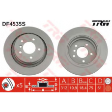 DF4535S TRW Тормозной диск