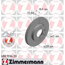 600.1594.20 ZIMMERMANN Тормозной диск