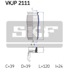 VKJP 2111 SKF Комплект пылника, рулевое управление