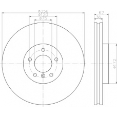 8DD 355 122-812 HELLA PAGID Тормозной диск