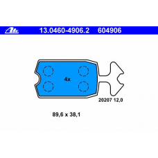 13.0460-4906.2 ATE Комплект тормозных колодок, дисковый тормоз