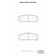 S361U02 NPS Комплект тормозных колодок, дисковый тормоз