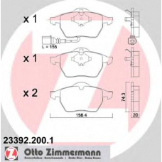 23392.200.1 ZIMMERMANN Комплект тормозных колодок, дисковый тормоз