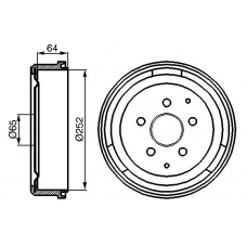 0 986 477 033 BOSCH Тормозной барабан