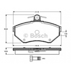 0 986 TB2 039 BOSCH Комплект тормозных колодок, дисковый тормоз