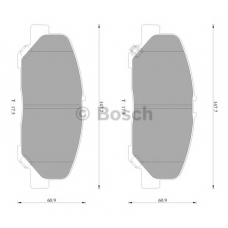 0 986 AB2 448 BOSCH Комплект тормозных колодок, дисковый тормоз