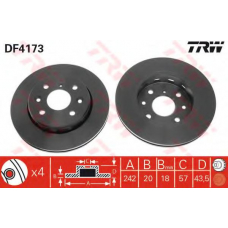 DF4173 TRW Тормозной диск
