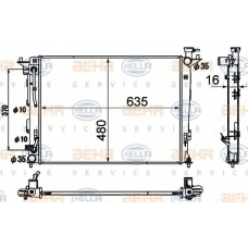 8MK 376 790-431 HELLA Радиатор, охлаждение двигателя