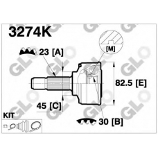 3274K GLO Шарнирный комплект, приводной вал
