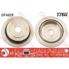 DF4929 TRW Тормозной диск