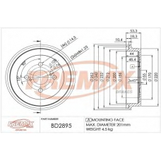 BD-2895 FREMAX Тормозной барабан