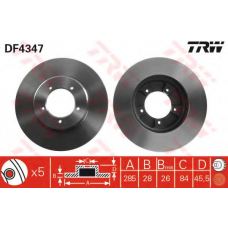 DF4347 TRW Тормозной диск