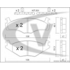 V10-8102 VEMO/VAICO Комплект тормозных колодок, дисковый тормоз