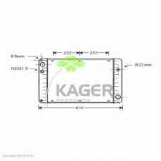 31-1618 KAGER Радиатор, охлаждение двигателя