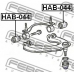 HAB-044 FEBEST Подвеска, рычаг независимой подвески колеса
