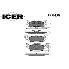 180438 ICER Комплект тормозных колодок, дисковый тормоз