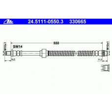 24.5111-0550.3 ATE Тормозной шланг