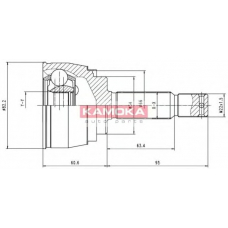 6620 KAMOKA Шарнирный комплект, приводной вал