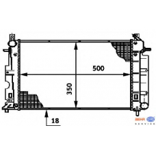 8MK 376 720-541 HELLA Радиатор, охлаждение двигателя