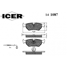 141087 ICER Комплект тормозных колодок, дисковый тормоз