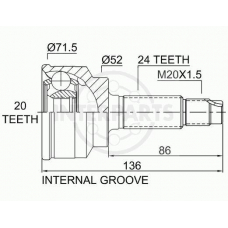 OJ-0481 InterParts Шарнирный комплект, приводной вал